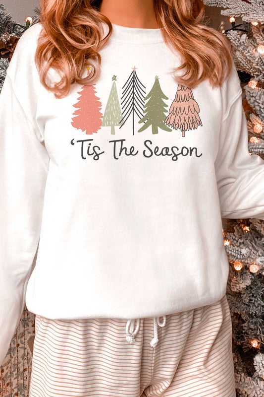 "Tis The Season Christmas Trees Graphic Sweatshirt