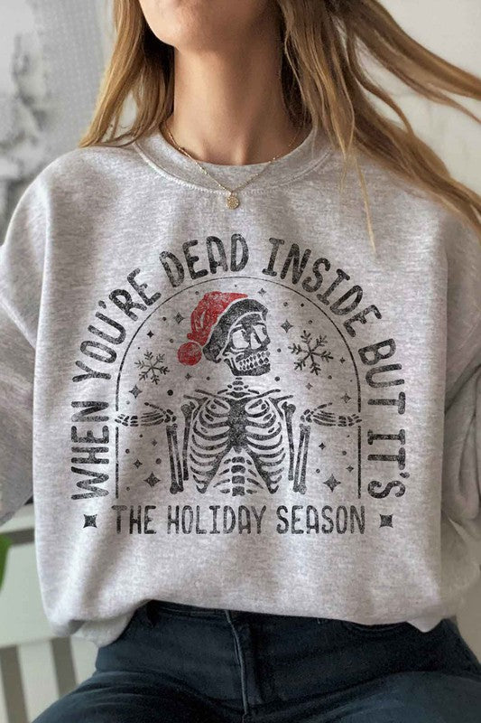 Skeleton Christmas Graphic Sweatshirt