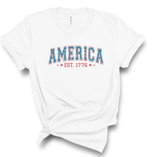AMERICA 1776 July 4th Graphic Tee Shirt
