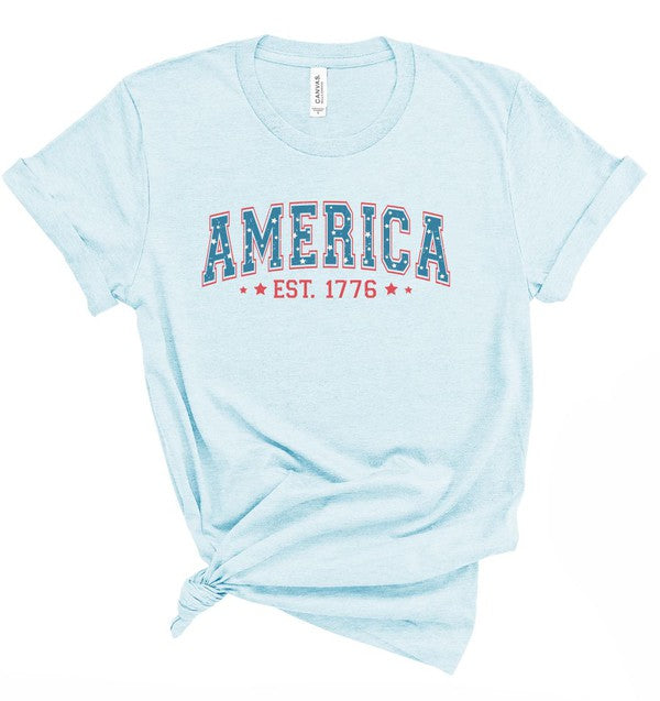 AMERICA 1776 July 4th Graphic Tee Shirt