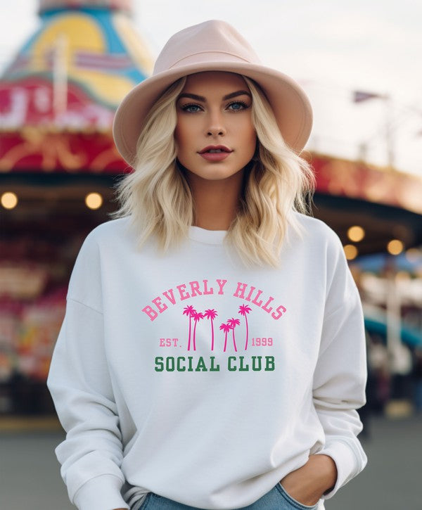 Beverly Hills Social Club Crew Neck Sweatshirt Plus Size