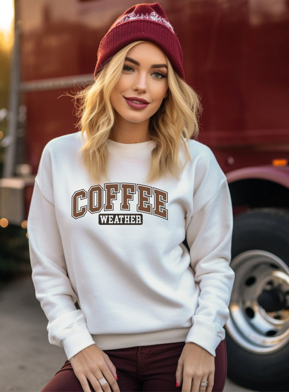 Coffee Weather Graphic Sweatshirt Plus Size