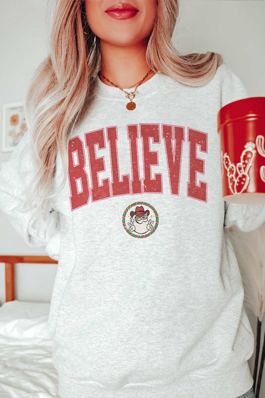Believe Santa Graphic Sweatshirt